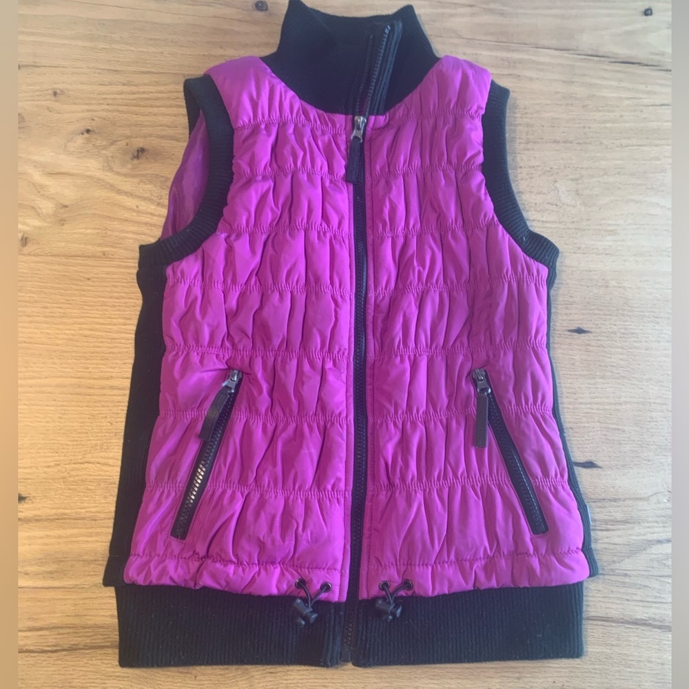 Calvin Klein Performance Puffer Vest Purple Black Women’s Small Preloved